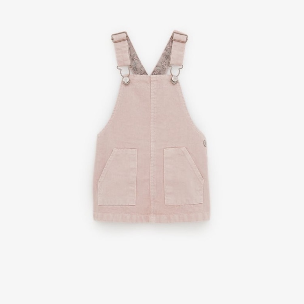 Denim tweed pinafore dress